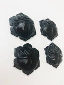 hand carved black jade flower pendantdiameter