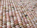 natural pink opal smooth rondelle beads 