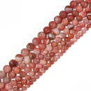 Natural Carnelian Matte Round Beads Size 6mm 7mm 8mm 9mm 10mm 11mm 12mm 13mm 15.5'' Strand