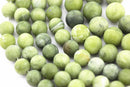 natural green jade matte round beads
