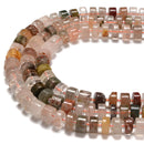 Mixed Rutilated Quartz Rondelle Wheel Disc Beads Size 11-12mm 15.5'' Strand