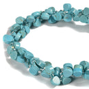 Blue Turquoise Top Drilled Flat Drop Beads Size 9x9mm 15.5'' Strand