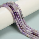 Natural Teeth Chevron Amethyst Cylinder Tube Beads Size 4x13mm 15.5'' Strand