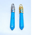 blue howlite turquoise pendant gold silver plated