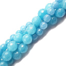 blue sponge quartz faceted round beads