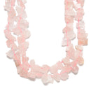 Rose Quartz Rough Nugget Chunks Top Drill Beads 8-12mm x 12-15mm 15.5'' Strand