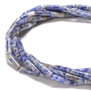 Natural Blue Spot Jasper Cylinder Tube Beads Size 4x13mm 15.5'' Strand