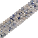 Natural Dumortierite In Quartz Smooth Round Beads 4mm 5mm 15.5'' Strand