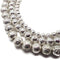 Bright Silver Electroplated Lava Rock Stone Beads Size 6mm 8mm 10mm 15.5" Strand
