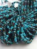 bronzite turquoise smooth rondelle beads