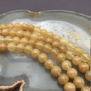 yellow quartz smooth round beads