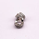 silver plated mirco pave zircon spiral charm