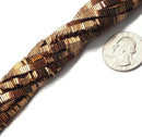 Copper Hematite Smooth Square Discs Beads Size 1x3mm 1x4mm 15.5"Strand