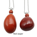Natural Stone Essential Oil Necklace Off-Round Perfume Bottle & Silver Chain