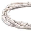 Natural Howlite Cylinder Tube Beads Size 4x13mm 15.5'' Strand