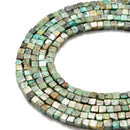 green african turquoise smooth square cube dice beads