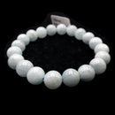 Aquamarine Bracelet Smooth Round Size 10mm 7.5" Length