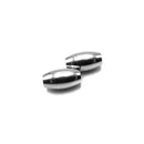 304 Stainless Steel Magnetic Clasp Split Rice Shape 9x17mm 2 Pieces Per Bag