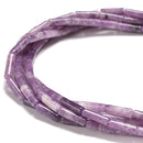 Natural Light Lepidolite Cylinder Tube Beads Size 4x13mm 15.5'' Strand