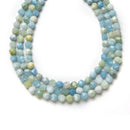 natural aquamarine faceted star cut beads