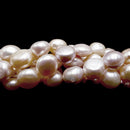 Multi Peach Pink Fresh Water Pearl Pebble Nugget Button Beads 12-13mm 15.5"Strnd