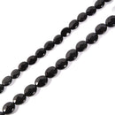 Black Onyx Faceted Oval Shape Beads Size 6x8mm 8x10mm 15.5'' Strand