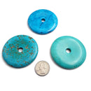 large blue turquoise donut pendant
