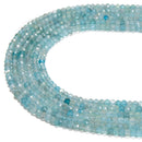 Natural Light Blue Apatite Faceted Rondelle Beads Size 2x3mm 15.5'' Strand