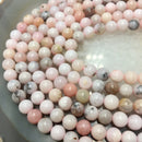 natural pink opal smooth round beads
