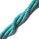 Dark Blue Green Howlite Turquoise Heishi Rondelle Discs Beads Size 3x6mm 15.5" Strand