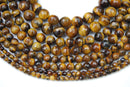 Yellow Tiger's Eye Faceted Round Beads 4mm 6mm 8mm 10mm 12mm 15.5" Strand