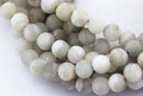 white agate matte round beads
