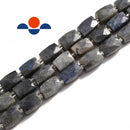 labradorite faceted rectangle cylinder drum barrel beads