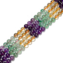 Citrine Amethyst Green Strawberry Quartz Round Beads 6mm 8mm 10mm 15.5'' Strand