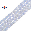 blue lace agate faceted oval beads
