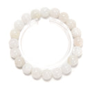 White Rainbow Moonstone Smooth Round Beaded Bracelet 8mm 10mm 7.5''Length