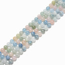 High Grade Multi Color Morganite Smooth Round Beads Size 6mm 8mm 10mm 15.5''Std