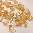 natural citrine irregular teardrop shape beads