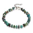 Azurite Rondelle Wheel Beaded Bracelet Silver Plated Clasp 5x7mm 7.5" Length