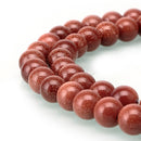 large hole gold sandstone smooth round beads