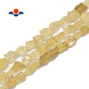 Lemon Quartz Rough Nugget Chunks Side Drill Beads Approx 6-13mm 15.5" Strand