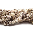 White Magnesite Turquoise Side Drill Pebble Nugget Size 8x10mm 15.5"Strand