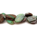 Natural Chrysoprase Graduated Smooth Flat Oval Beads 15x20-20x30mm 15.5" Strand