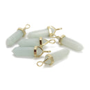 Amazonite Pendulum Healing Point Gold Plated Loop Bail Pendant 8x40mm 6 PCS