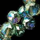 Clear Green AB Crystal Glass Faceted Balls Chandelier Sun Catcher Beads 24mm 30mm 8" Strand