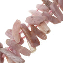 natural kunzite graduated irregular slice Sticks Points beads 