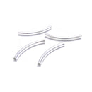 925 Sterling Silver Smooth Curved Hollow Tube Beads Size 3x30mm 6 Pcs Per Bag