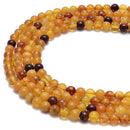 Baltic Multi Color Amber Smooth Round Beads 4mm 5mm 6.5-7mm 7.5-8mm 15.5''Strand