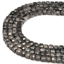 Natural Larvikite Labradorite Faceted Cube Beads Size 4-5mm 6-7mm 15.5" Strand