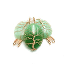 green aventurine tree pendant copper wire wrap oval